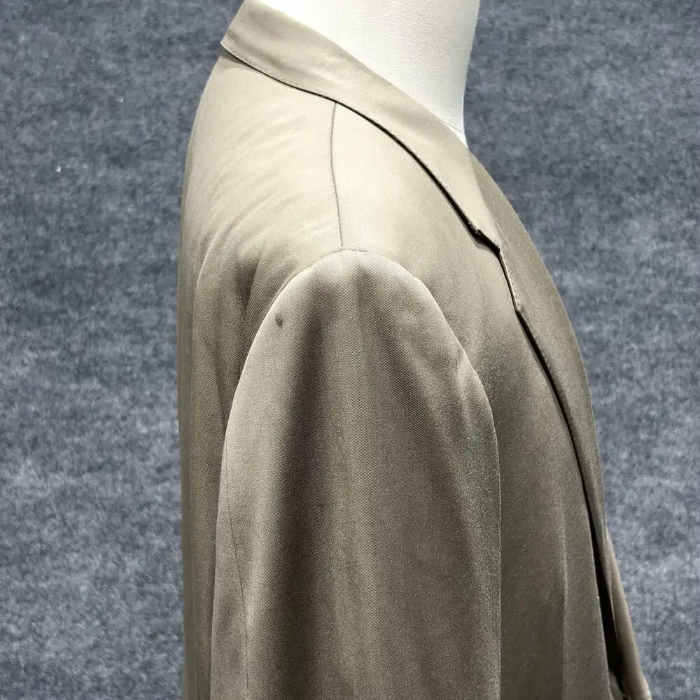 Vintage Hickey Freeman Blazer Mens 46 Long Taupe 100% Wool Boardroom Union USA